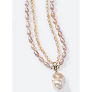NEW Park Lane Luna Genuine Freshwater Pearls & Glass Pearls Pink Necklace